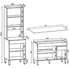 Paneleiro E Balcão Gabinete Com Tampo 120cm Lina K02 Vanilla