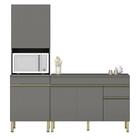 Paneleiro E Balcão Gabinete Com Tampo 150cm Lina Z06 Gris - M