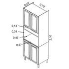 Paneleiro Em Aço 4 Portas 70cm Espaço Para Forno Tarsila Itat