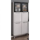 Paneleiro Em Aço 6 Portas 2 Portas De Vidro 80cm Dobradiças S