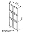 Paneleiro Em Aço 6 Portas 80cm Dobradiças Slow Motion Tarsila