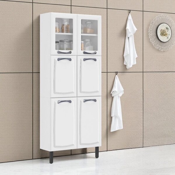 Paneleiro Em Aço 6 Portas 80cm New Premium Itatiaia  Branco