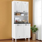 Paneleiro Em Aço Star New 4 Portas 3 Prateleiras Branco - Tel