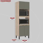 Paneleiro Firenze Duplo Forno - 4 Portas Avena Touch/menta