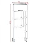 Paneleiro Forno Duplo 2 Portas Nogueira Off White E Black