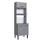 Paneleiro Forno Duplo 3 Portas Light Cinza