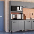 Paneleiro Forno Duplo 3 Portas Light Cinza