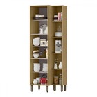 Paneleiro Glória 1 Porta 9 Prateleiras Castanho - Mx Móveis