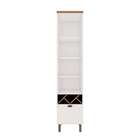 Paneleiro Iluminata Com Vidro 1 Pt 1 Gv Branco E Ébano