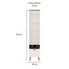 Paneleiro Iluminata Com Vidro 1 Pt 1 Gv Branco E Ébano