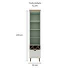 Paneleiro Iluminata Com Vidro 1 Pt 1 Gv Verde Mint E Ébano