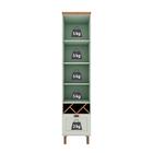 Paneleiro Iluminata Com Vidro 1 Pt 1 Gv Verde Mint E Ébano