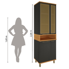 Paneleiro Indekes Munique 4 Portas 2 Com Vidro 70 Cm