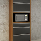 Paneleiro Jade 3 Portas 2 Gavetas Jade Carvalho/grafite