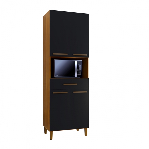 Paneleiro Jade 4 Portas 1 Gavetas Arte Móveis  Freijó-grafite