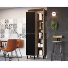 Paneleiro Laura 2 Portas 3 Prateleiras Mel/ Preto Touch - Del