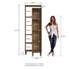 Paneleiro Laura 2 Portas 3 Prateleiras Mel/ Preto Touch - Del