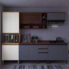 Paneleiro Macadâmia 70cm 4 Portas Para Microondas Freijó/bran