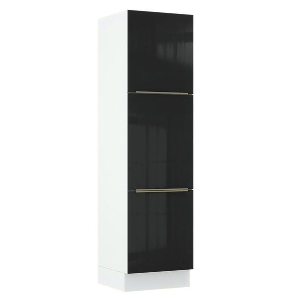 Paneleiro Madesa Lux 60 Cm 3 Portas - Branco/preto