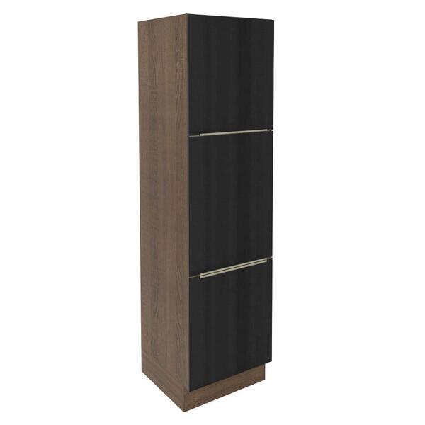 Paneleiro Madesa Lux 60 Cm 3 Portas - Rustic/preto