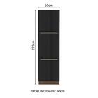 Paneleiro Madesa Lux 60 Cm 3 Portas - Rustic/preto