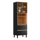 Paneleiro Mdf 2 Portas Reflecta 2 Gavetas 70cm Proença Noguei