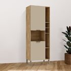 Paneleiro Micro Nicho Viv Aluminum Freijó/vanilla