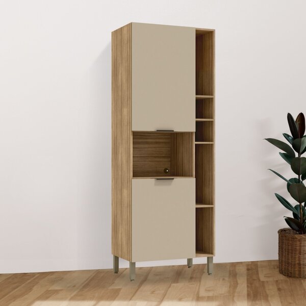 Paneleiro Micro Nicho Viv Aluminum Freijó/vanilla