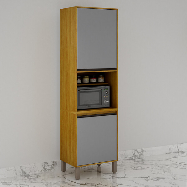 Paneleiro Nala 2 Portas Com Nicho Espaço Para Microondas Mobi