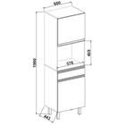 Paneleiro P/ Forno Cozinhas Moob 2 Portas 1 Gaveta Puxador Ca