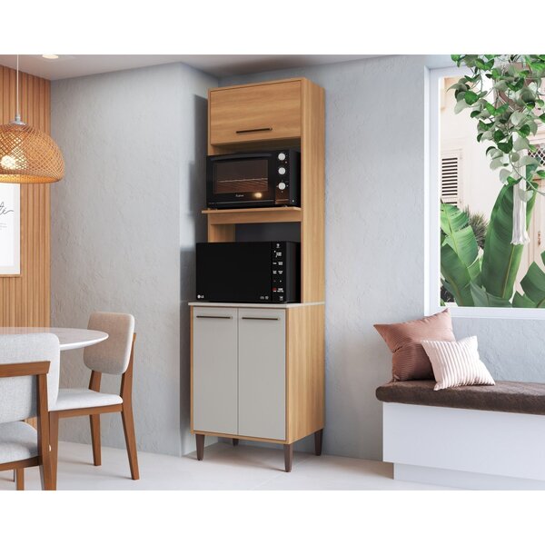 Paneleiro Para 2 Fornos Com 3 Portas 63cm Jade Freijo/arenas