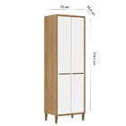 Paneleiro Para Cozinha 4 Portas 3 Prateleiras Opala Carvalho/