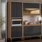 Paneleiro Para Cozinha C/ Nicho De Microondas 4 Portas Opala