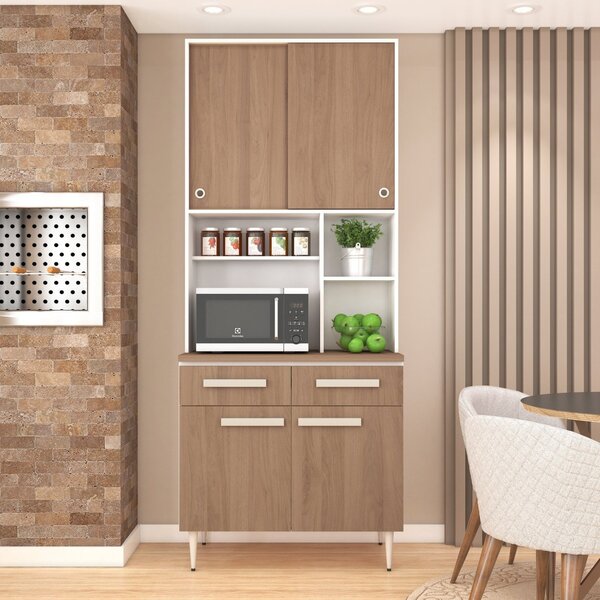 Paneleiro Para Forno 90cm 4 Portas 2 Gavetas Felicita 100% Md