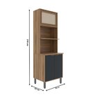 Paneleiro Para Forno/micro-ondas 3 Portas Thalita  Nogal Manc