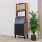 Paneleiro Para Forno/micro-ondas 3 Portas Thalita  Nogal Manc