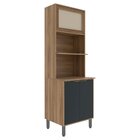 Paneleiro Para Forno/micro-ondas 3 Portas Thalita  Nogal Manc