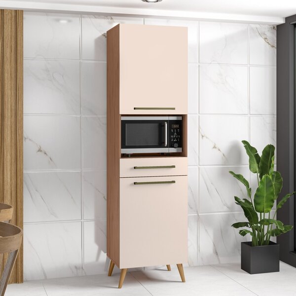 Paneleiro Para Microondas 2 Portas 1 Gaveta Favorita Natura/o