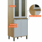 Paneleiro Profundo 4 Portas Detalhe Vidro Itália Valdemóveis