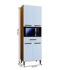 Paneleiro Rubi 2 Portas 1 Gavetas Arte Móveis Freijó-branco