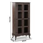 Paneleiro Rústico Madeira Maciça 2 Portas Em Vidro Imbuia Sho