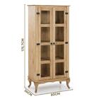 Paneleiro Rústico Madeira Maciça 2 Portas Em Vidro Mel Shop Jm