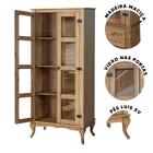 Paneleiro Rústico Madeira Maciça 2 Portas Em Vidro Mel Shop Jm