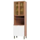 Paneleiro Sálvia 70cm Para Micro 2 Portas Com Vidro Branco Co