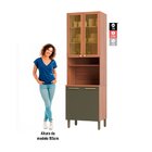 Paneleiro Sálvia 70cm Para Micro 2 Portas Com Vidro Freijó/ve