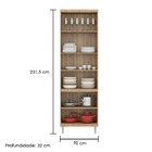 Paneleiro Sicília 700mm  4 Portas Com Pintura Lacca Ad Vermel