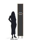 Paneleiro Simples 2 Portas Barcelona Carvalho Grafite  - Ssx