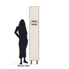 Paneleiro Simples 2 Portas Barcelona Carvalho Oak Off White -
