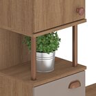 Paneleiro Simples 2 Portas Com Nicho 38cm Marti Mel/fendi