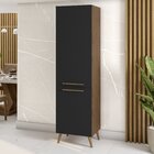 Paneleiro Simples 3 Prateleiras 2 Portas Favorita Natura/preto